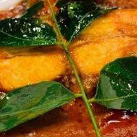 PARADISE FISH CURRY · Hyderabadi Style Fish curry in special Paradise spice mix