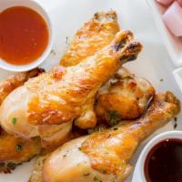 Roast Oven Chicken (Half) · With two side sauces (mild/ spicy/ sweet chili/honey mustard).