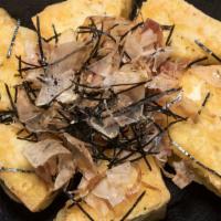 Agedashi Tofu (6pcs) · deep fried tofu topped with bonito and seaweed