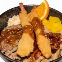 3 Way combo · Chicken & beef teriyaki with 2pcs shrimp