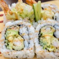 Tempura · Deep fried shrimp, avocado, cucumber & unagi sauce