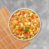 Project Power Pineapple Fried Rice · Combination fried rice of prawns and chicken with fresh pineapple, cashew nuts, raisins, car...