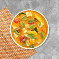 The Mellow Tofu · Yellow curry with tofu, potatoes, carrots, and onions cooked in coconut milk.