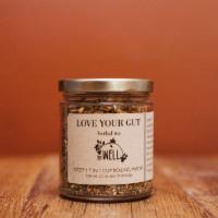 Love Your Gut Herbal Tea Jar · Nourish, soothe, and support digestion. Ginger root*, calendula*, burdock*, chamomile*, mead...