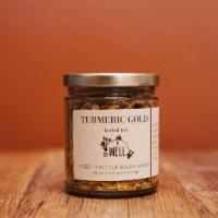 Turmeric Gold Herbal Tea Jar · Turmeric*, calendula*, chamomile*, ginger*, clove*, *organic. 16 servings.