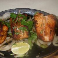 Tandoori Fish · Cubes of fish of the day marinated in spices.