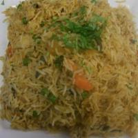 Prawn Biryani · Prawns cooked with basmati rice.