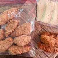 15. lb. Bag of Frozen, Fully Cooked Organic Chicken Tenders · Includes approximately 8-10 chicken tenders per bag. Instructions for cooking: place chicken...