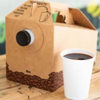 Coffee Traveler · Organic dark roast coffee for 10 people. Includes organic half & half, almond milk, and sugar.