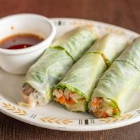 15. Six Veggie Summer Rolls · Vegetarian. Soft rice paper rolls filled with seasoned vegetables.