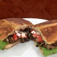 Torta (Mexican Sandwich) · Cheese, lettuce, mayo, onion, tomato on french bread with choice of meat. (steak, grilled ch...