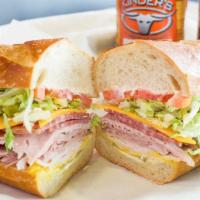 Combination Sandwich · Roast beef, turkey, dry salami, ham and choice of cheese. All sandwiches include mayonnaise,...