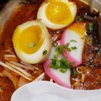 R7. Miso Ramen · roasted pork, boiled egg, kikurage mushroom, bamboo shoots, green onion, sprouts, fish cake,...