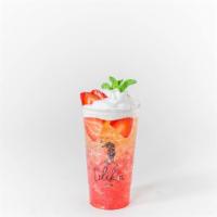 Sweetie Strawberry · House Blend Black Tea with Strawberry Puree topped with Salted Cream Foam.