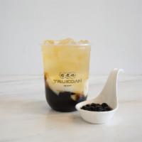 D2. Brown Sugar Boba & Tofu Pudding (medium size) · Light refreshing drink served with our famous .85cm brown sugar boba and soft tofu pudding i...