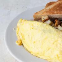 Greek Omelette · Feta cheese, spinach, kalamata olives, sautéed onions and roasted almonds.