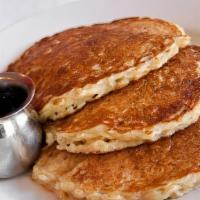Swedish Oatmeal Pancakes · With fruit compote.