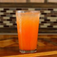 Safari Cooler · Fresh orange juice, fresh carrot juice, lemonade, ginger, and honey.