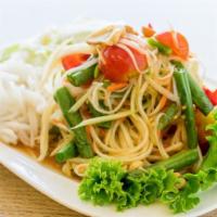 Papaya Salad (Lao Style) · Choice of Mild, Medium, Spicy and Very Spicy.