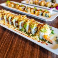 Fiesta Roll **1 · Salmon, cream cheese, jalapeno, deep fried, top with tobiko and house special sauce