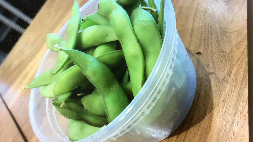 Edamame · Boiled organic soy beans.