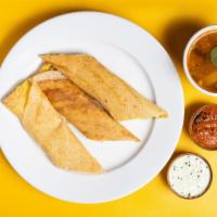 Paneer Dosa · Lentil crepe filled with a paneer, onions and cilantro.