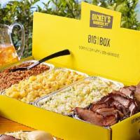 Byb Texas Brisket Party Pack · Get 4lbs. of Brisket, your choice of 3 large sides, rolls, relish and sauce