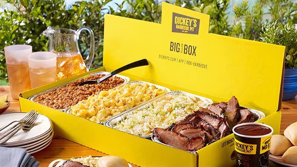 Byb Texas Brisket Party Pack · Get 4lbs. of Brisket, your choice of 3 large sides, rolls, relish and sauce