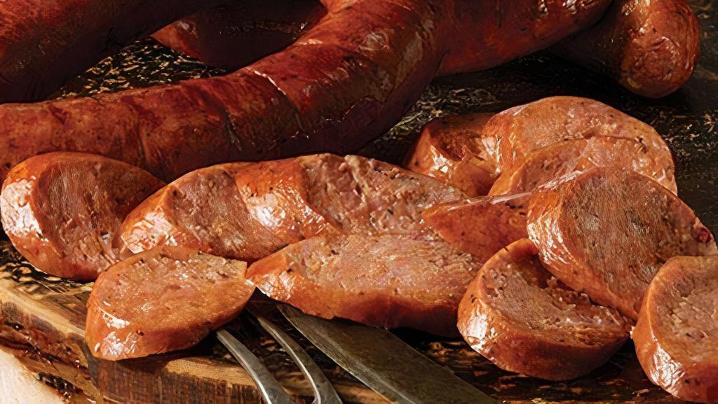 Polish Kielbasa Sausage · A blend of choice meats with cheddar cheese and jalapeño creating a signature bite