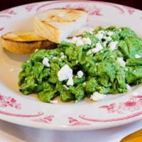 Soft Scrambled Eggs · with Chard, Mozzarella & Toasted House-Made Bread