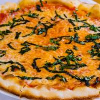 Rose Pistola Margherita Pizza · With Tomato, Mozzarella and Basil. add Prosciutto, White Truffle Oil or Arugula for an addit...