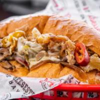 Veggie Cheesesteak · Cheese, Grilled Onions, Mushrooms, Sweet Peppers, Hot Peppers
