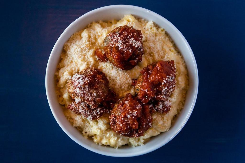 Meatball Mac & Cheese · Italian meatballs atop our Classic Mac and Cheese.