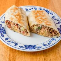 Martin's Super Burrito · Choice of meat, mexican rice, beans, cheese, salsa, jalapeños, pico de gallo, and sour cream.