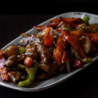 Black Pepper Swai · Marinated swai with onions, red and green bell peppers, celery, carrots, ginger, garlic scal...