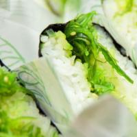 Seaweed Salad Musubi · seaweed salad and sesame seeds -simplicity at it's finest