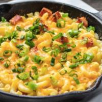Mac & Cheese · Assorted cheeses, scallions.