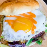 Pa'ina Burger · Snake River Farms Wagyu, Sriracha-Aioli, Guacamole, Fries, Kings Hawaiian Bun (Fried Egg - $...