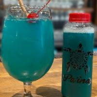 Blue Hawaii · Captain Morgan Coconut Rum, Blue Curacao, Lime, Pineapple Juice