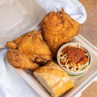 Chicken Movie Time Box (3 Pieces) · Spaghetti or French fries, French bread.