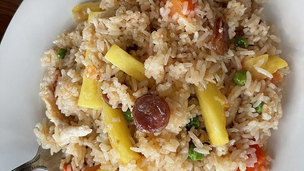 Pineapple Fried Rice · With Chinese sausage, chicken and pineapple.