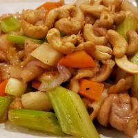 Cashew Chicken · Spicy thai style cashew nut chicken with vegetables.