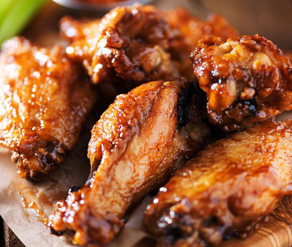 Bone-In BBQ Wings · Served with carrot & celery