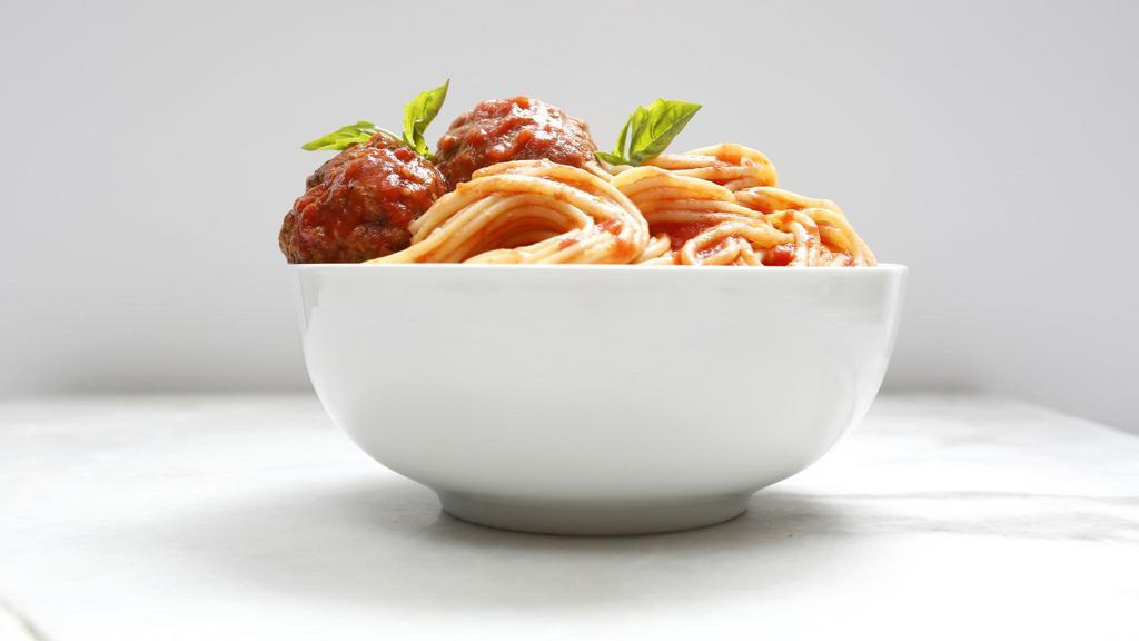 Spaghetti With Meatballs · Long thing pasta. ball of seasoned meat.