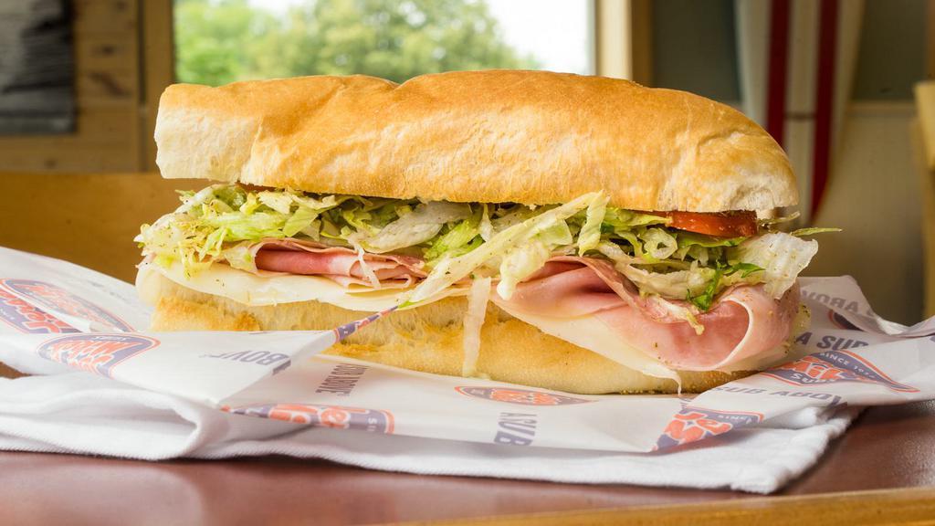 #11 Stickball Special · Provolone, ham and salami. Served Mike's Way with onions, lettuce, tomato, vinegar, oil, oregano, and salt.