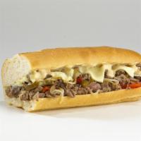 #43 Chipotle Cheese Steak · Grilled onions, peppers, white American cheese and chipotle mayo.