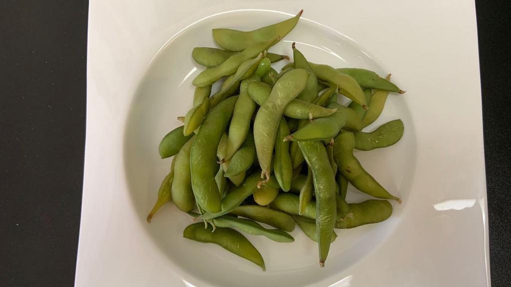 A5. Edamame · Boiled soy beans with salt.