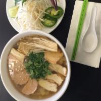 N1. Vietnamese Pho Noodle Soup · Phở chay. Vegan. Fresh rice noodle with beef, ham, tofu and mushroom served in savory Pho br...