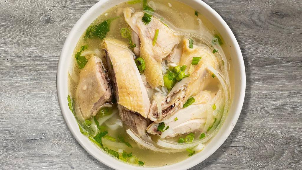 P17 - Pho Ga Di Bo · Rice noodles in a house-cooked chicken bone broth with a combination of white & dark meat, and side of fresh herbs.
