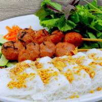 53. Banh Hoi Nem Nuong · Woven Rice Vermicelli with Broiled Pork Meatball